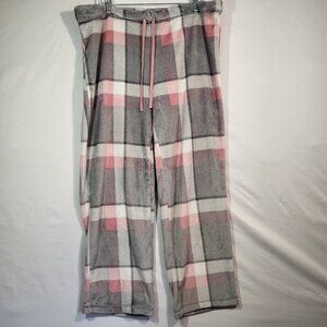 Secret Treasure Woman's Pajama Pant Size XL 16/18 Gray/Pink/White Plaid